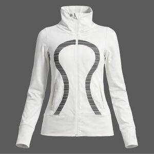 Lululemon In Stride Zipup Jacket - White/Metallic Silver